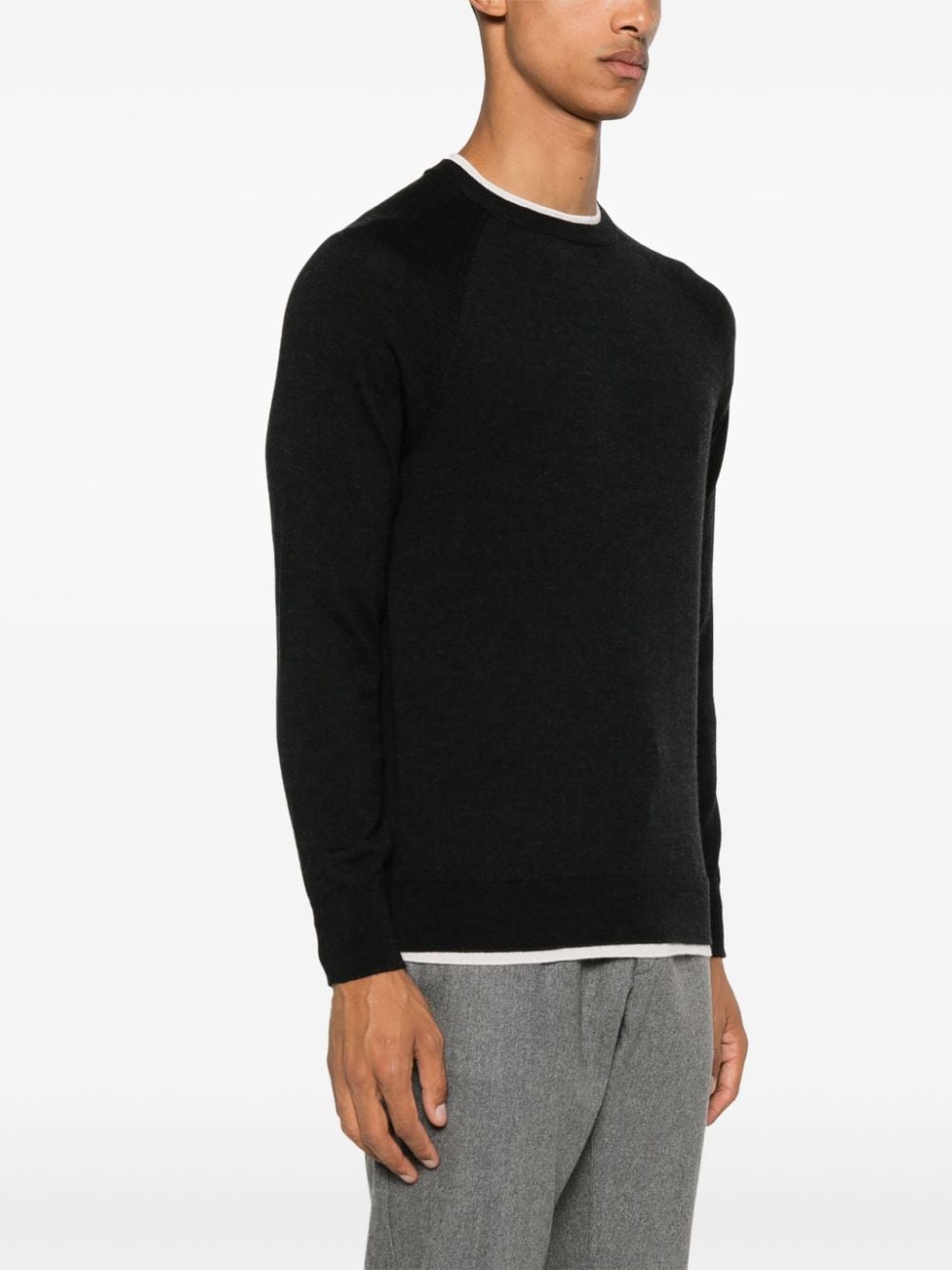 Shop Eleventy Wool Sweater In Black