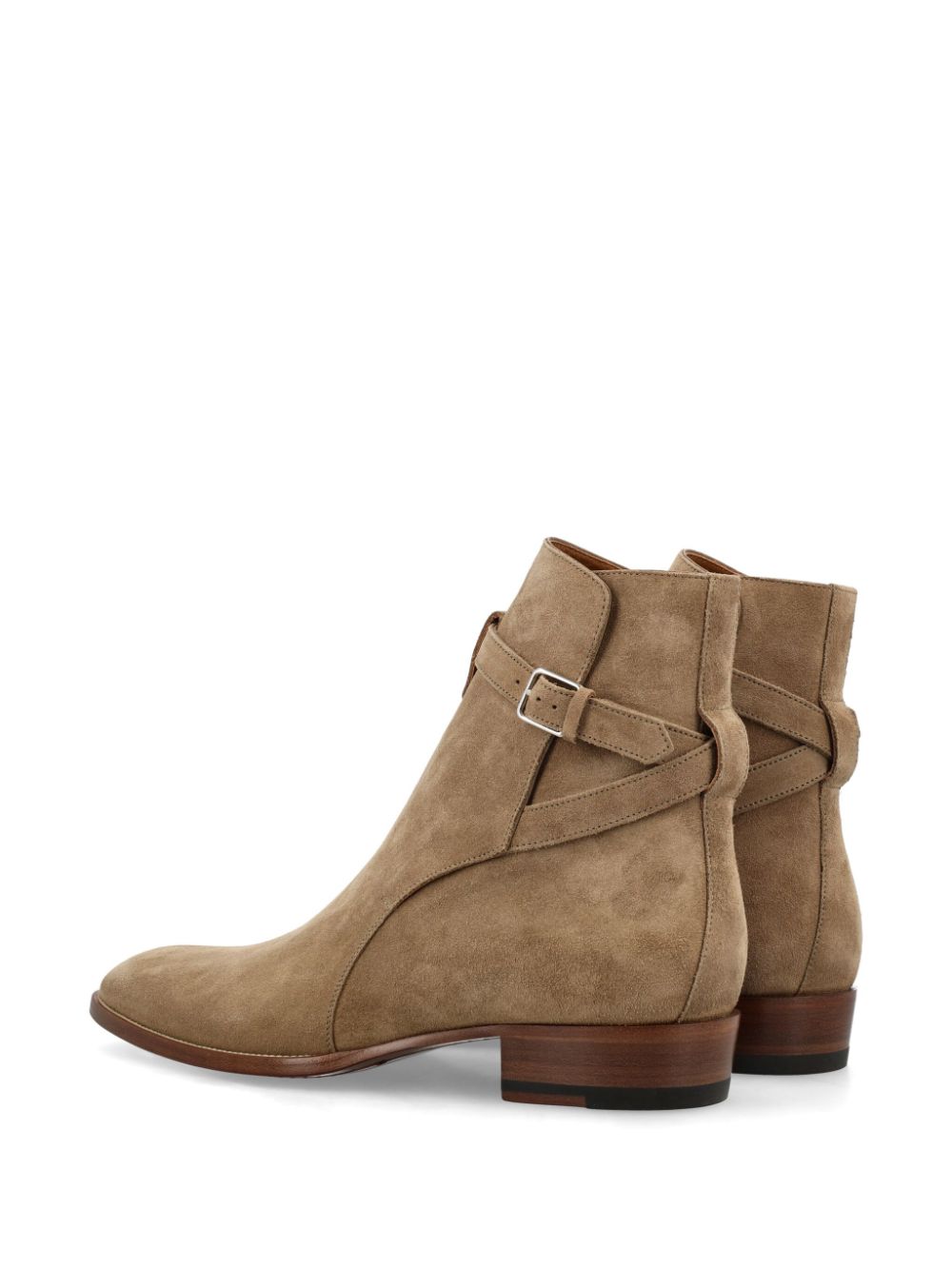 Shop Saint Laurent 30mm Wyatt Jodhpur Boots In 褐色