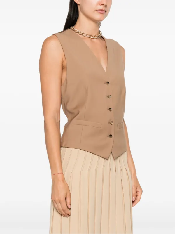 アウターその他 MAX MARA Woman Waistcoat Brown 2411271012600 007 Max Mara Rodeo Waistcoat | Brown | FARFETCH