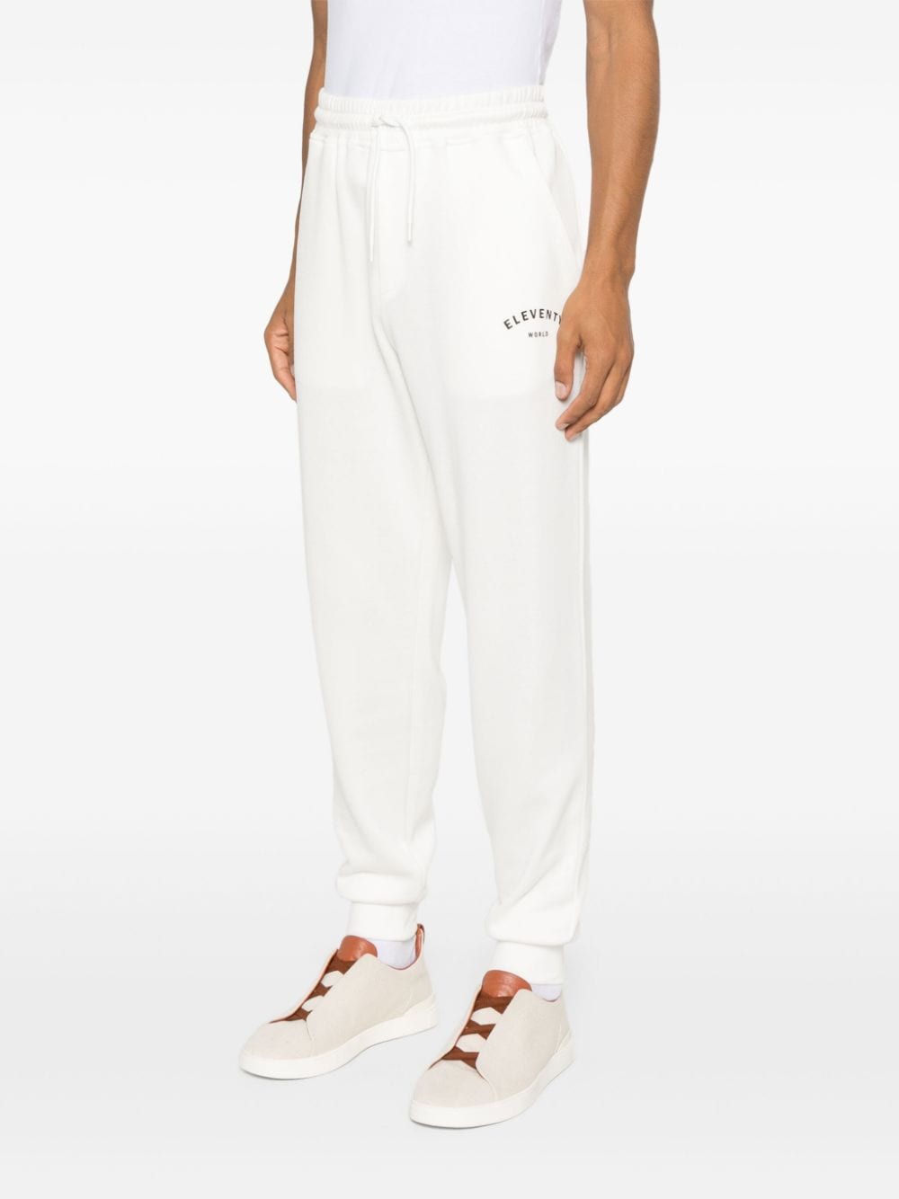 Shop Eleventy Logo-print Track Pants In Neutrals