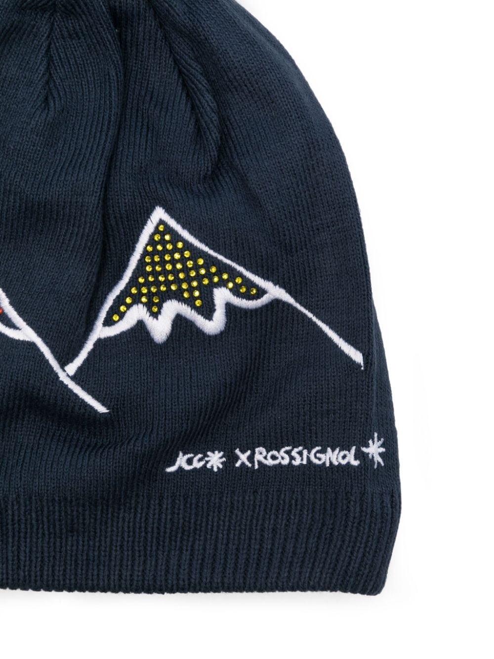 Shop Rossignol X Jcc Crystal-embellished Beanie Hat In Blue