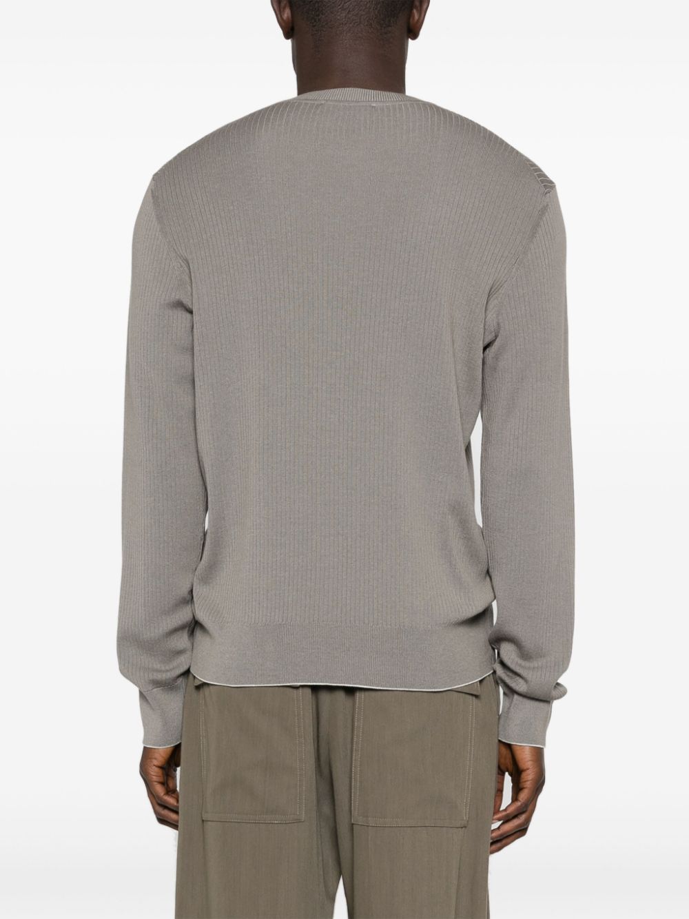 Shop Hugo Boss Fine-ribbed Sweater In Grey