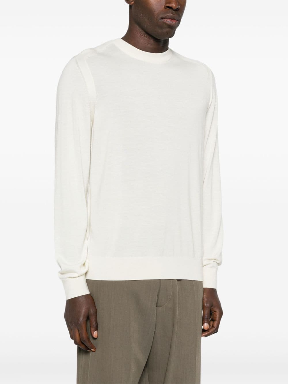 Shop Hugo Boss Fine-knit Sweater In Neutrals