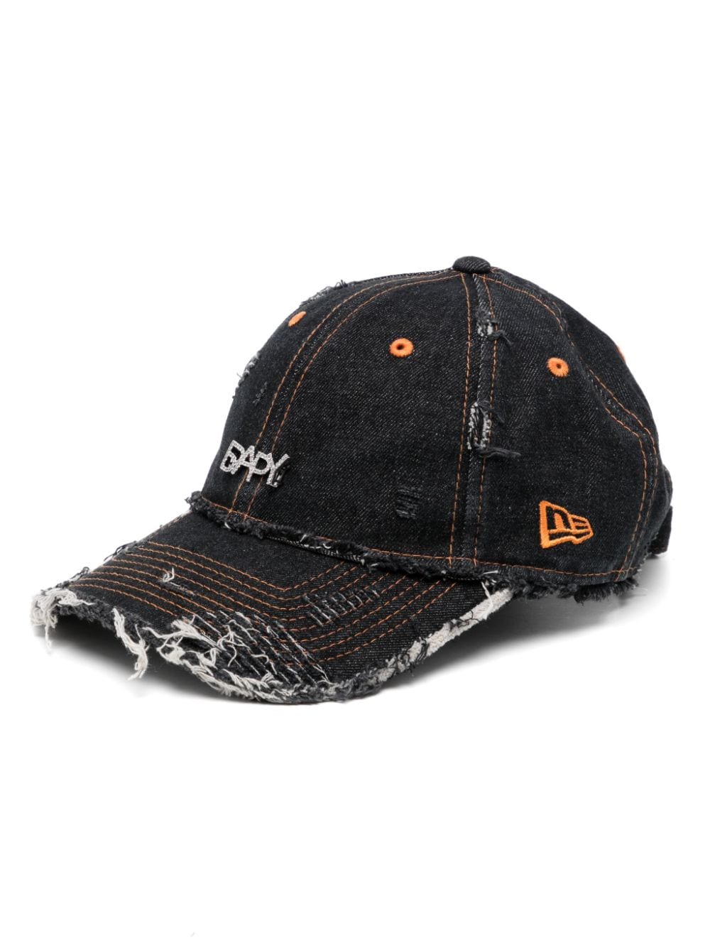 Shop Bapy By *a Bathing Ape® Logo Charm Denim Cap In Black