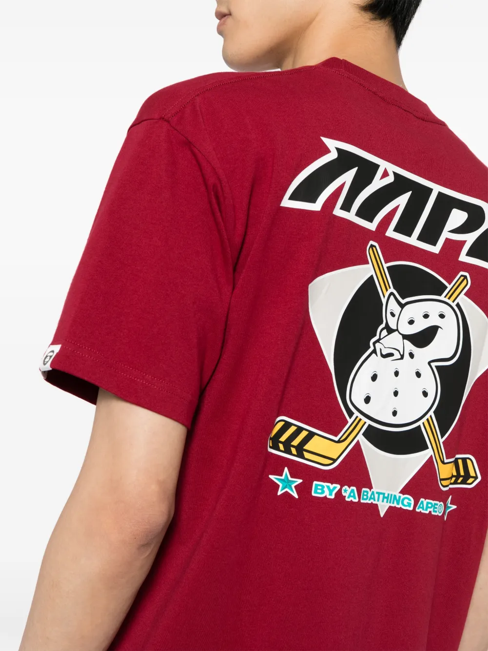AAPE BY *A BATHING APE Katoenen T-shirt met grafische print Rood