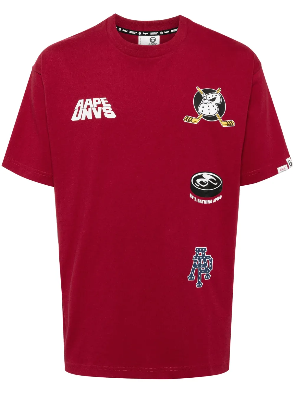 AAPE BY *A BATHING APE® graphic-print cotton T-shirt | Red | Image 1