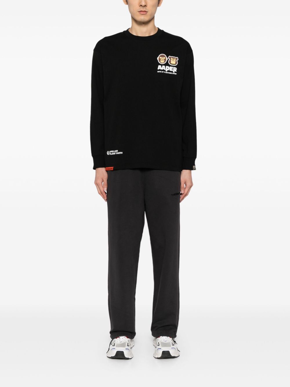 A BATHING APE Broek met geborduurd logo - Grijs