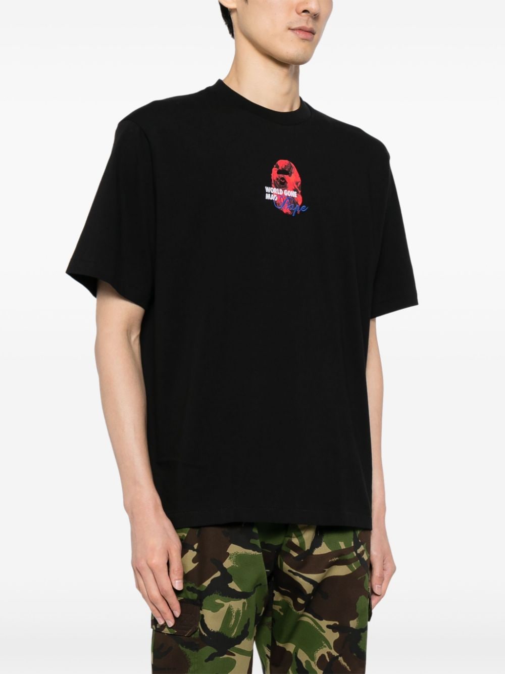 Shop A Bathing Ape Logo Print T-shirt In Black