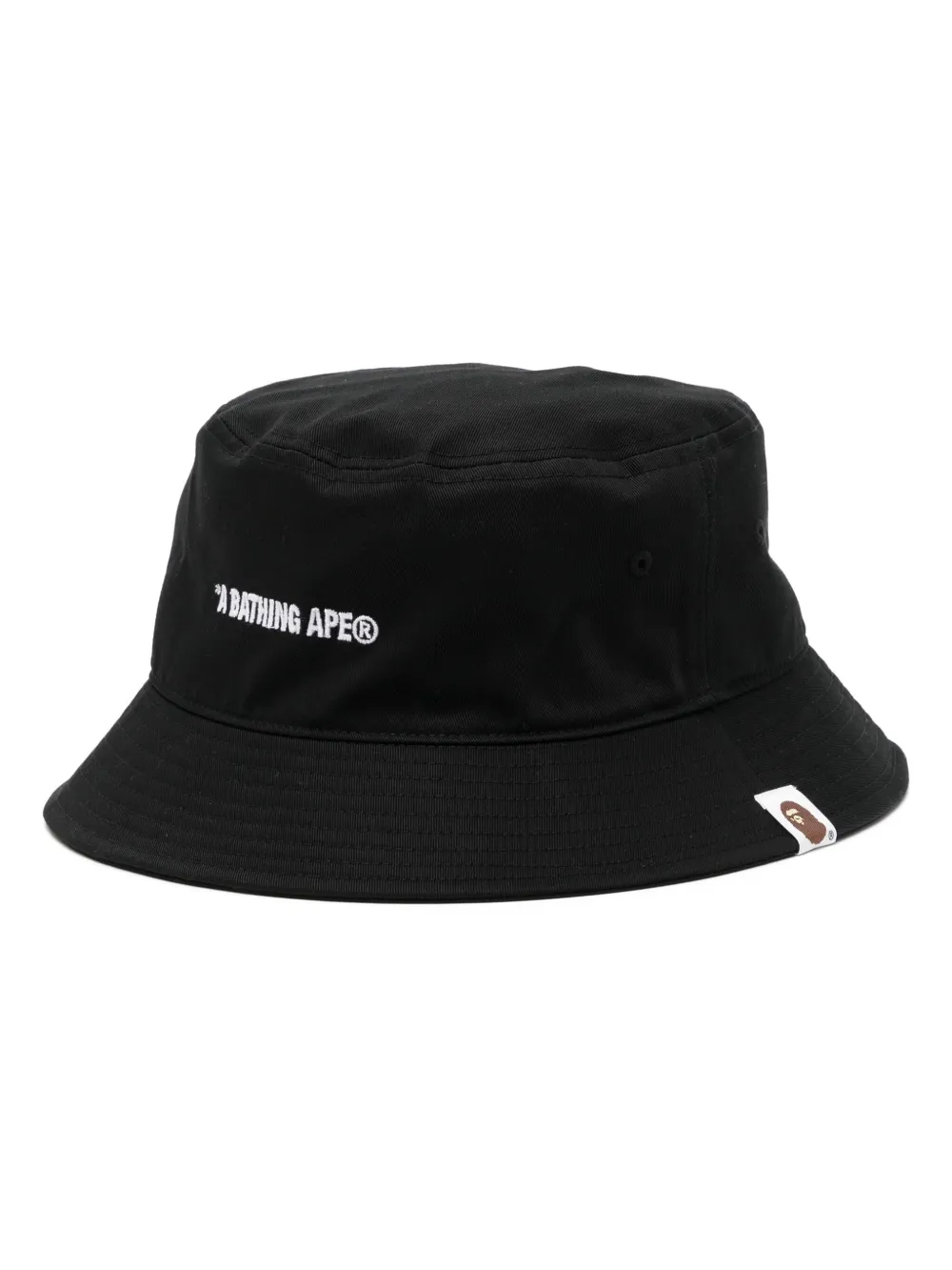 Shop A Bathing Ape Logo-embroidered Bucket Hat In Black