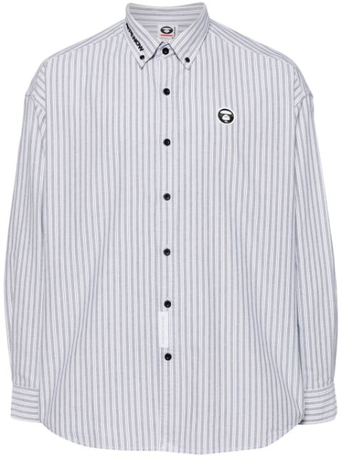 AAPE BY *A BATHING APE logo-patch striped shirt Men