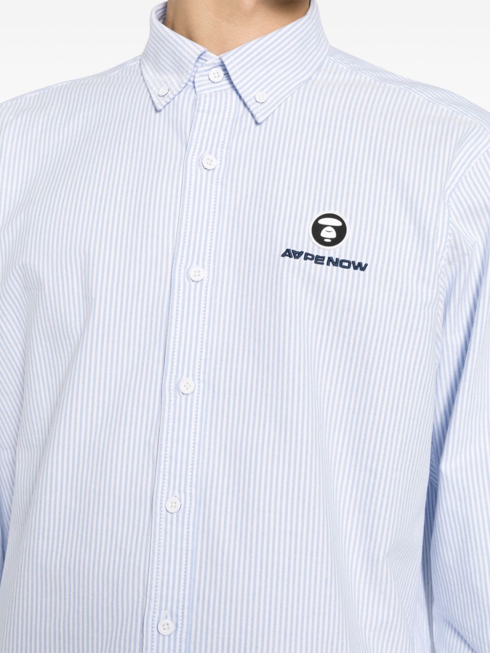 AAPE BY *A BATHING APE logo-patch striped shirt Men