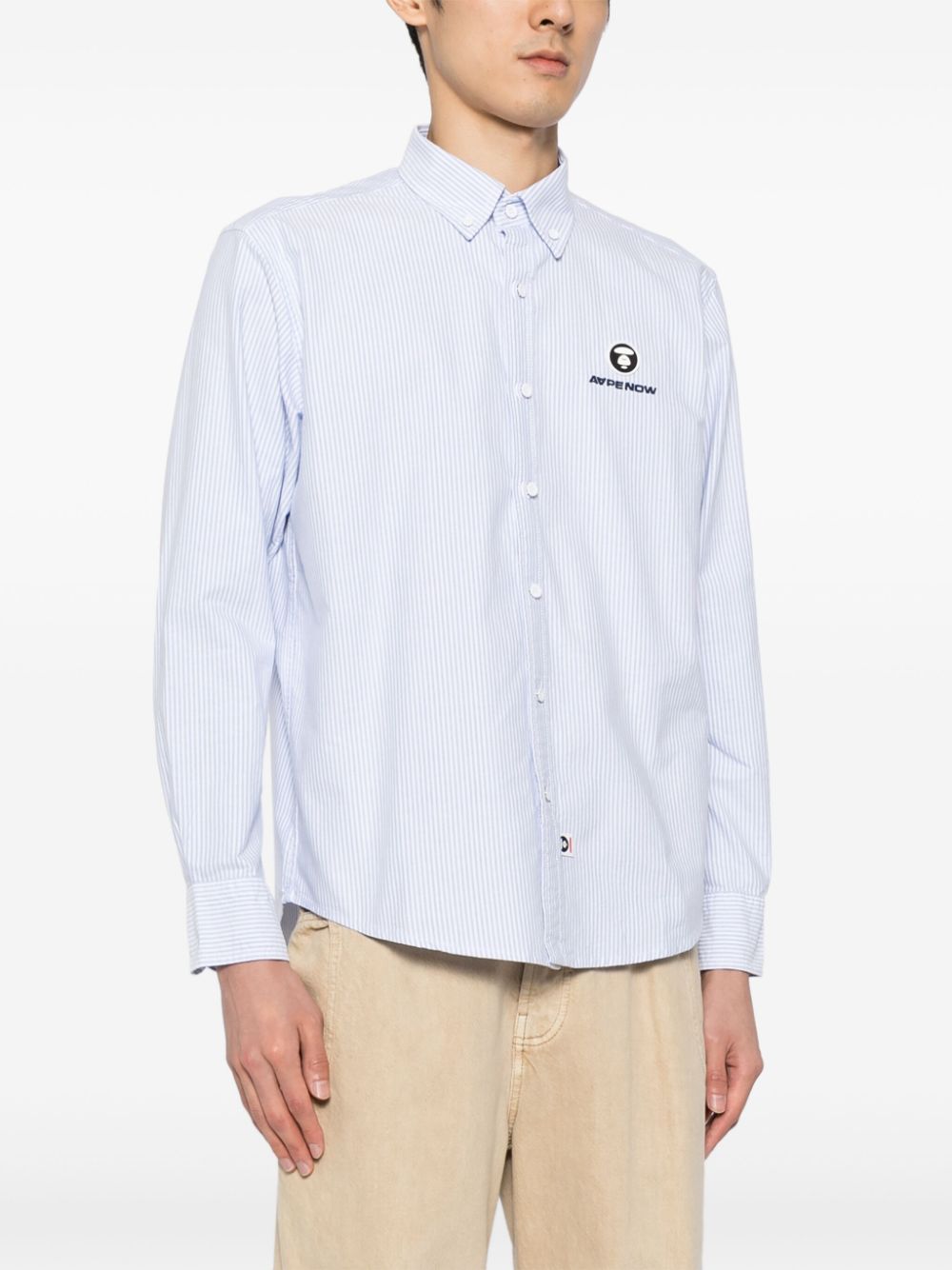 AAPE BY *A BATHING APE logo-patch striped shirt Men