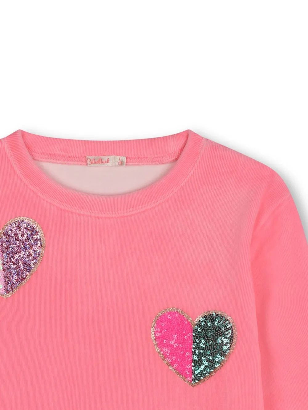 Billieblush Fluwelen jurk met hart-patches Roze