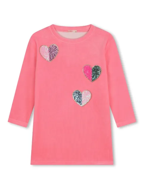 Billieblush heart-patches velvet dress