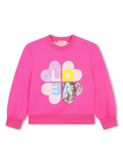 Billieblush sequin-embellished fleece sweatshirt