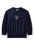 Billieblush stud-embellished velvet sweatshirt - Blue