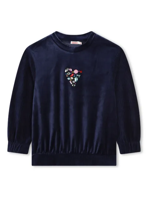 Billieblush sudadera de terciopelo con apliques