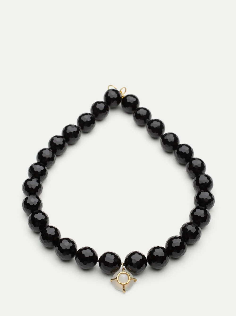 ELHANATI 18kt yellow gold spinel and moonstone necklace - Zwart