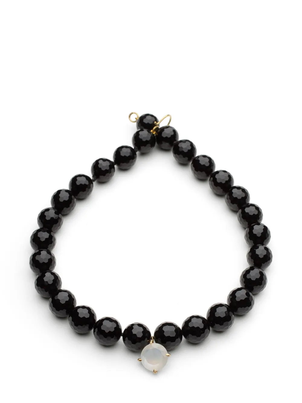 ELHANATI 18kt yellow gold spinel and moonstone necklace - Black