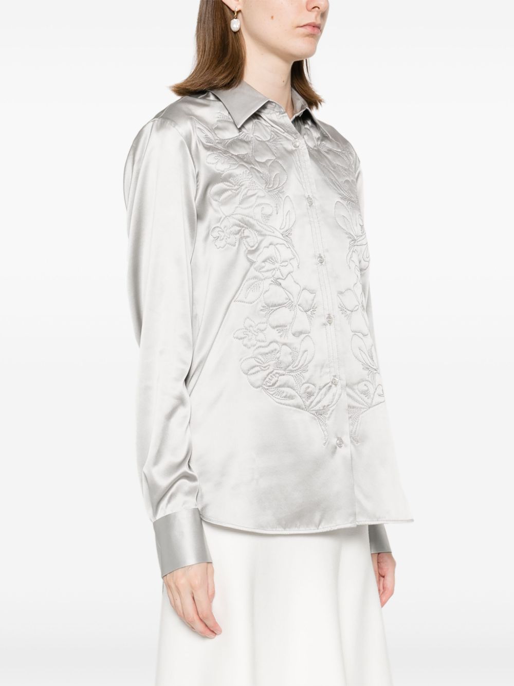 ERMANNO SCERVINO FLORAL-EMBROIDERED SHIRT 