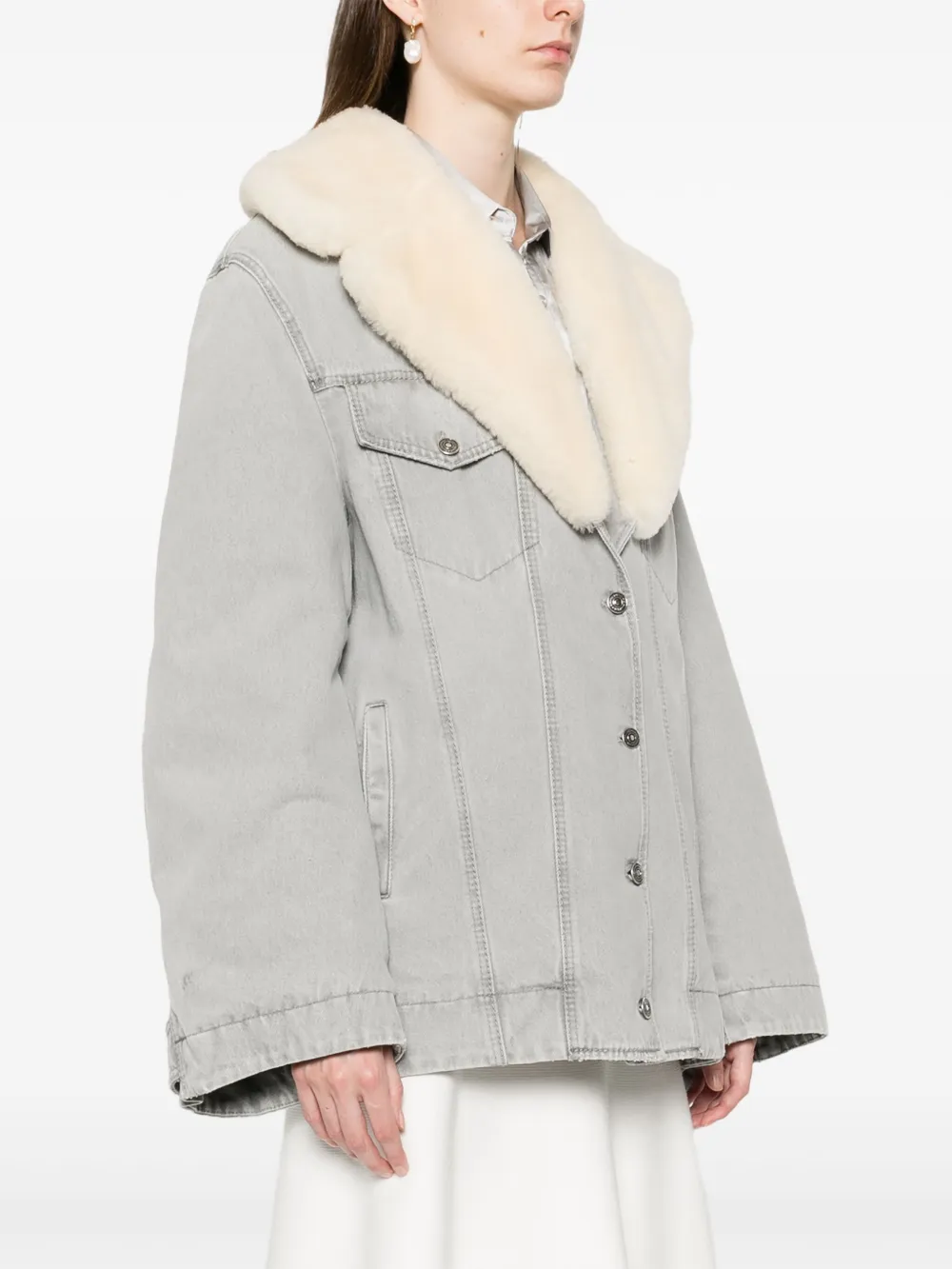 Ermanno Scervino Jack met bontkraag Grijs