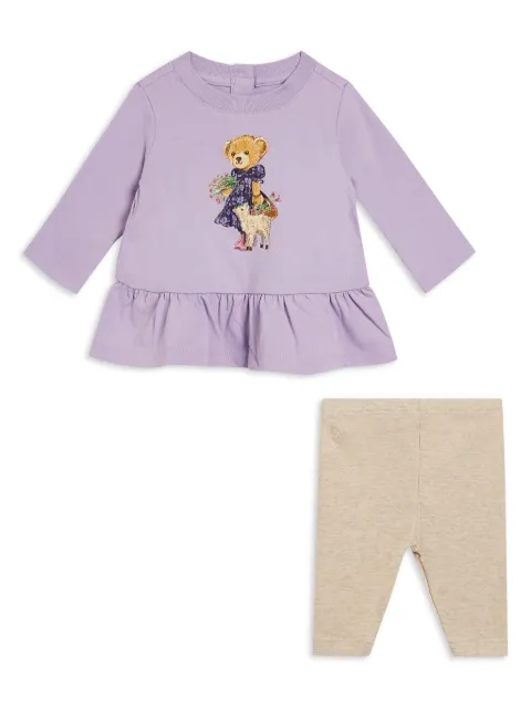POLO RALPH LAUREN KIDS set de leggins y suéter con motivo Polo Bear