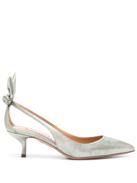 Aquazzura zapatillas Bow Tie con tacón de 50mm