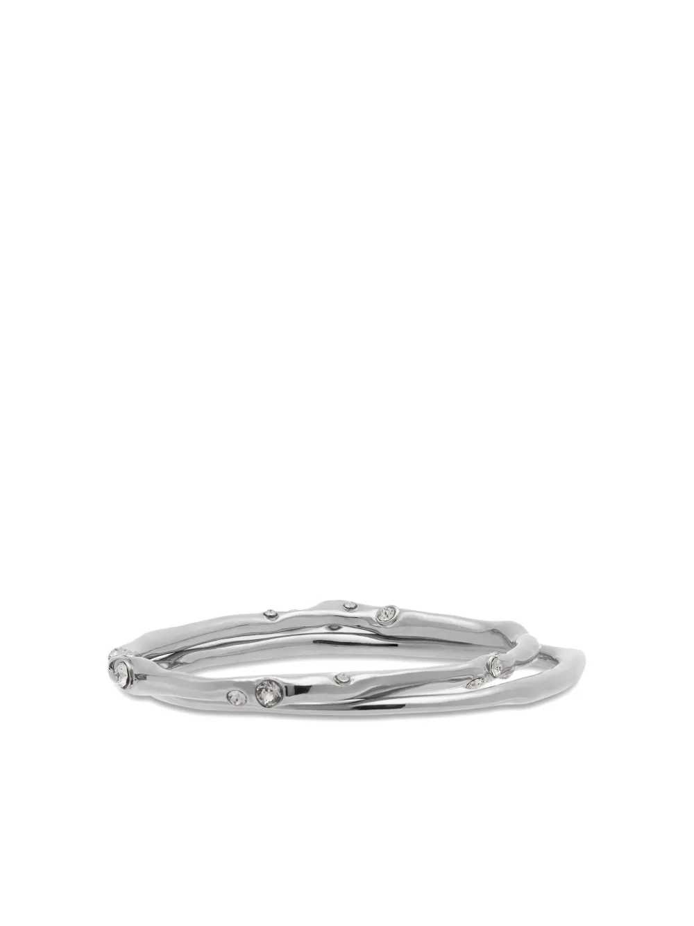 DRIES VAN NOTEN crystal-embellished bracelet (set of two) - Argento
