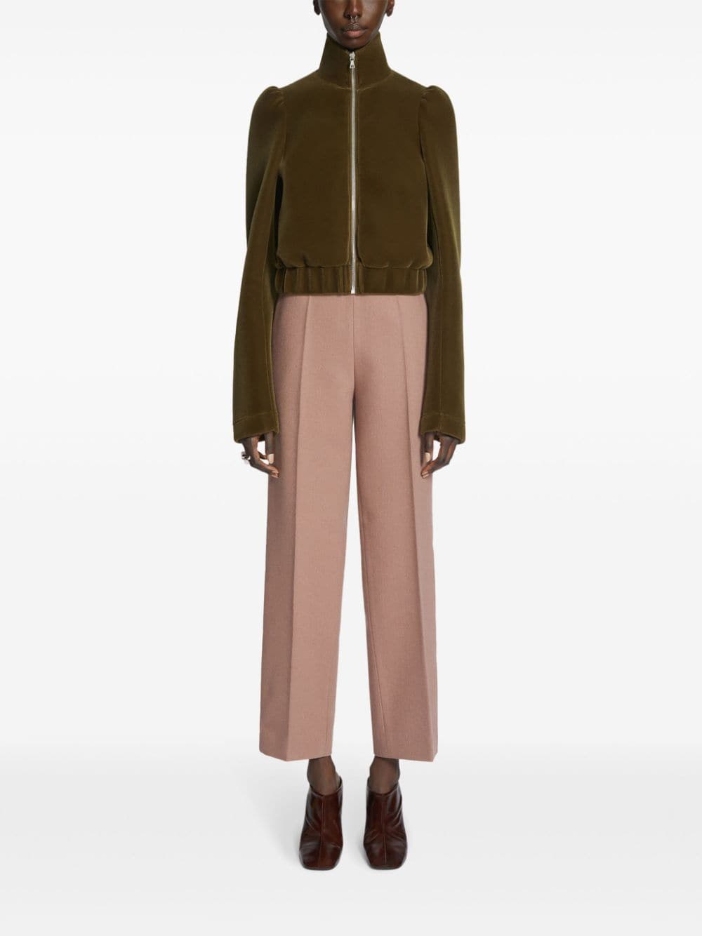 DRIES VAN NOTEN gabardine straight-leg trousers - Roze