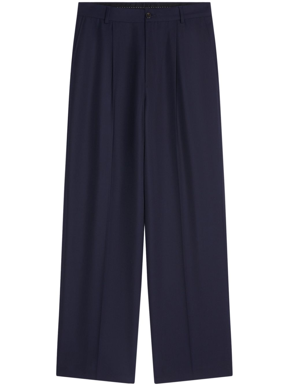 DRIES VAN NOTEN wool pleated trousers - Blue