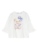 Monnalisa teddy bear-print T-shirt - White