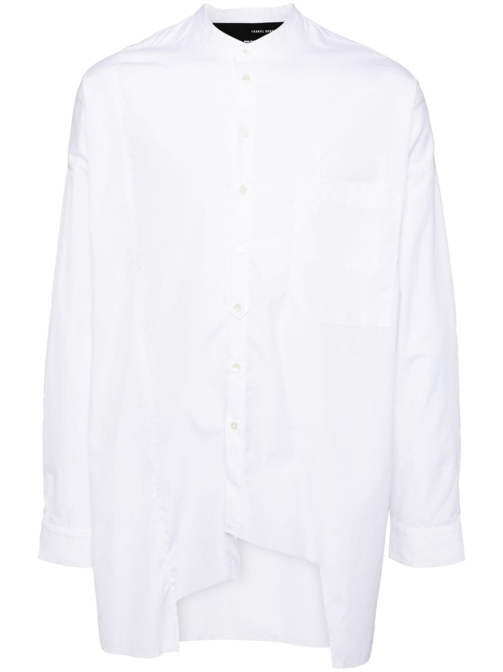 Shop Isabel Benenato Asymmetric Cotton Shirt In 白色