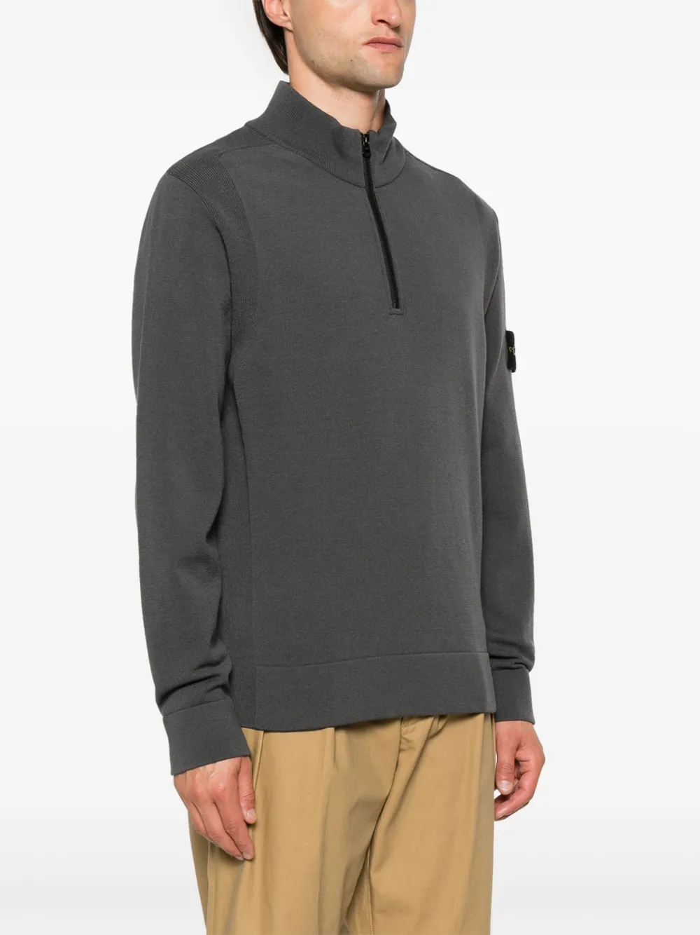 Stone Island Sweater met Compass-logopatch Grijs