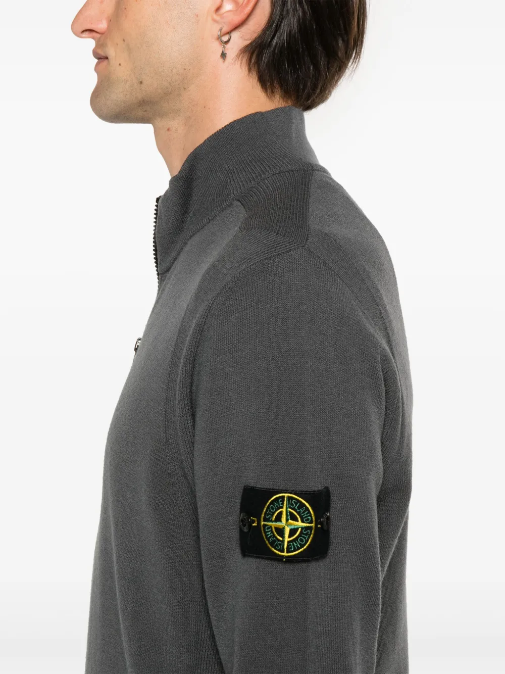 Stone Island Sweater met Compass-logopatch Grijs