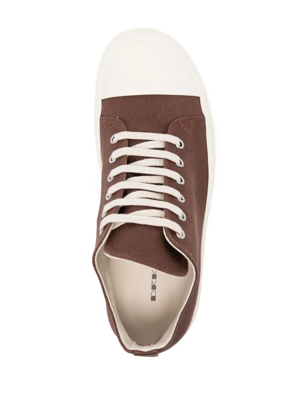 Rick Owens DRKSHDW lace-up canvas sneakers Brown