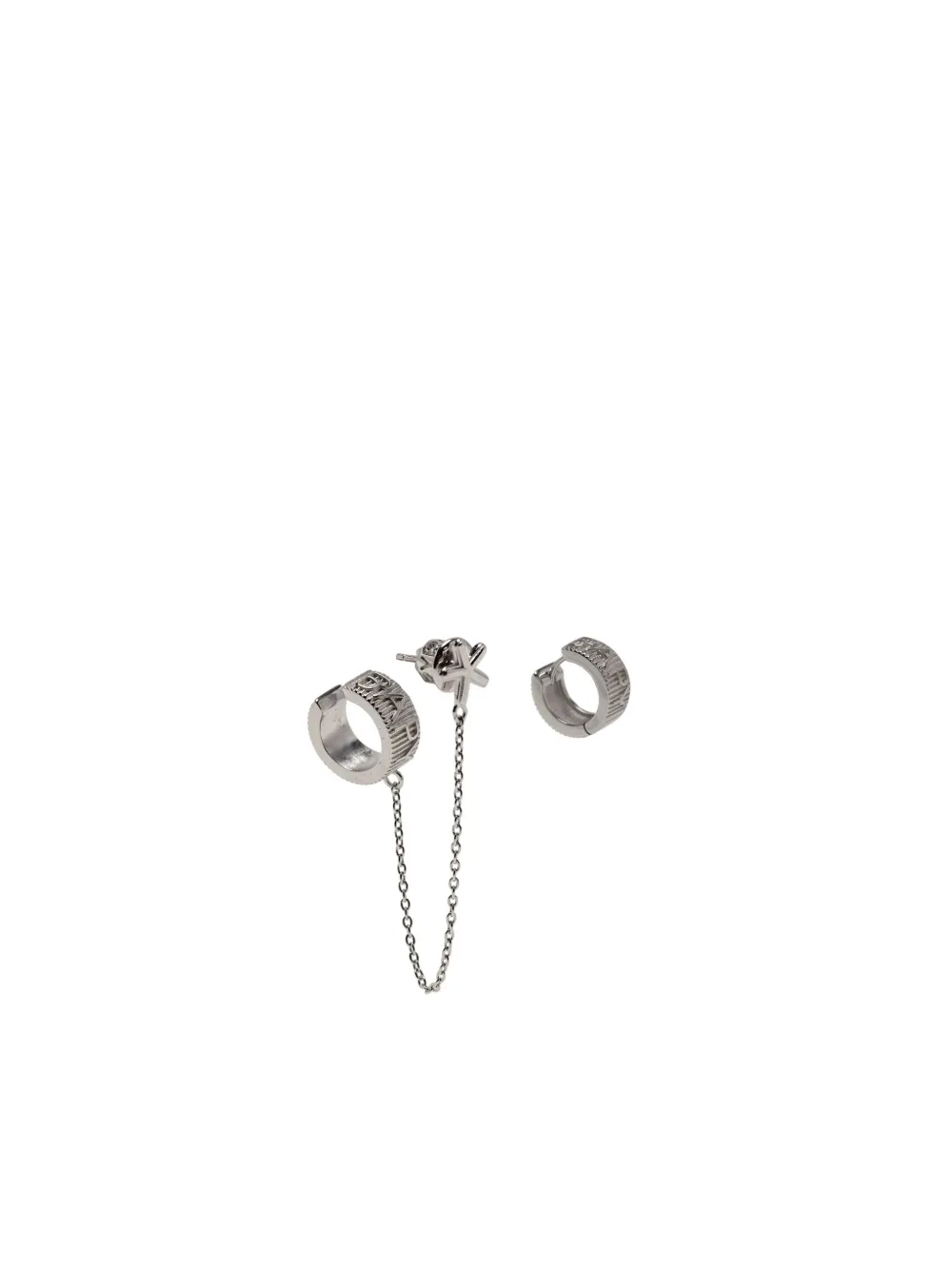 BAPY BY *A BATHING APE® set de aretes ear-cuff con logo | plateado | Image 1