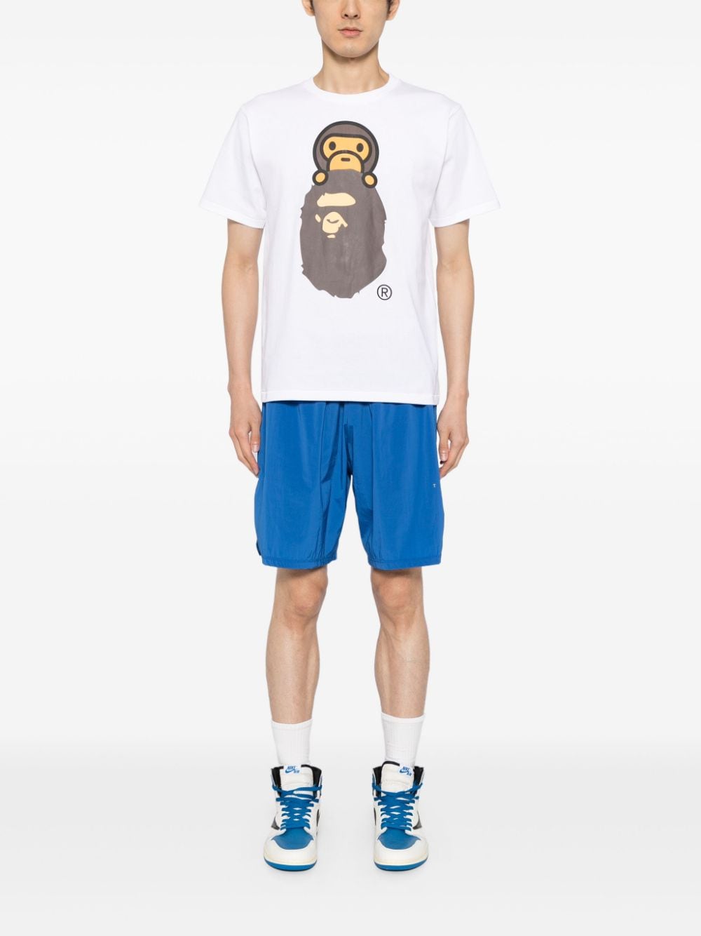 A BATHING APE Katoenen T-shirt met logoprint - Wit