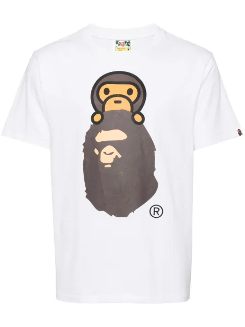 A BATHING APE® playera con logo estampado