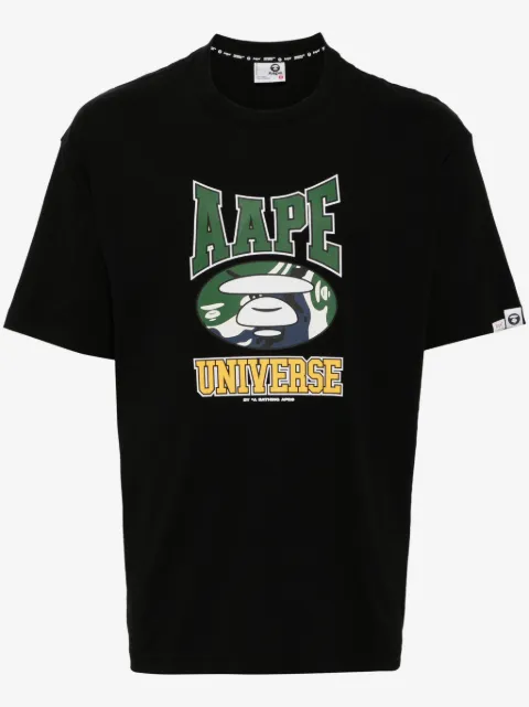 AAPE BY *A BATHING APE® Moonface logo college T-shirt