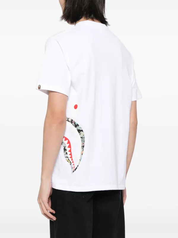 Bape shark tee white best sale