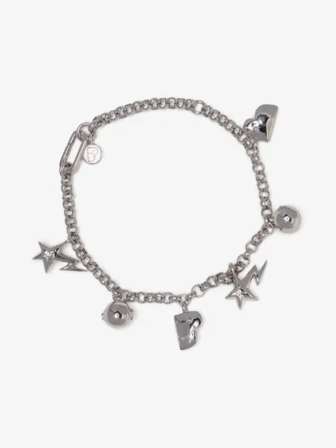 A BATHING APE® charm-detail silver tone bracelets