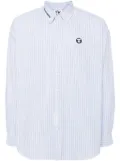 AAPE BY *A BATHING APE® logo-patch striped shirt - Blue