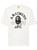 A BATHING APE® screen print college relaxed fit tee - Neutrals