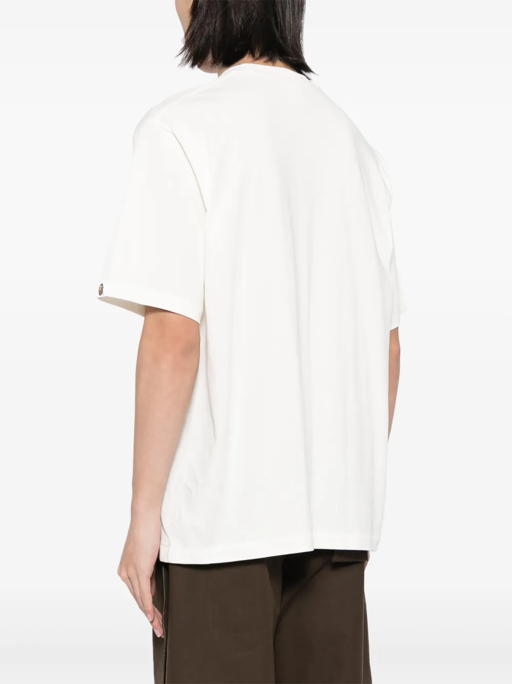 A BATHING APE Ruimvallend T-shirt met print Beige