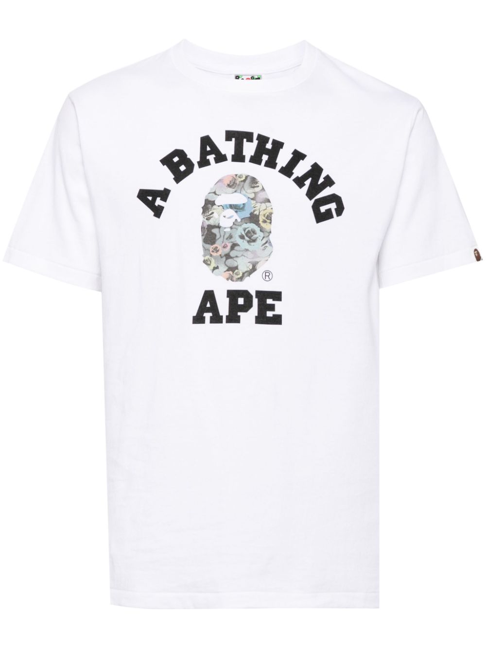 A BATHING APE® floral camo college tee - White