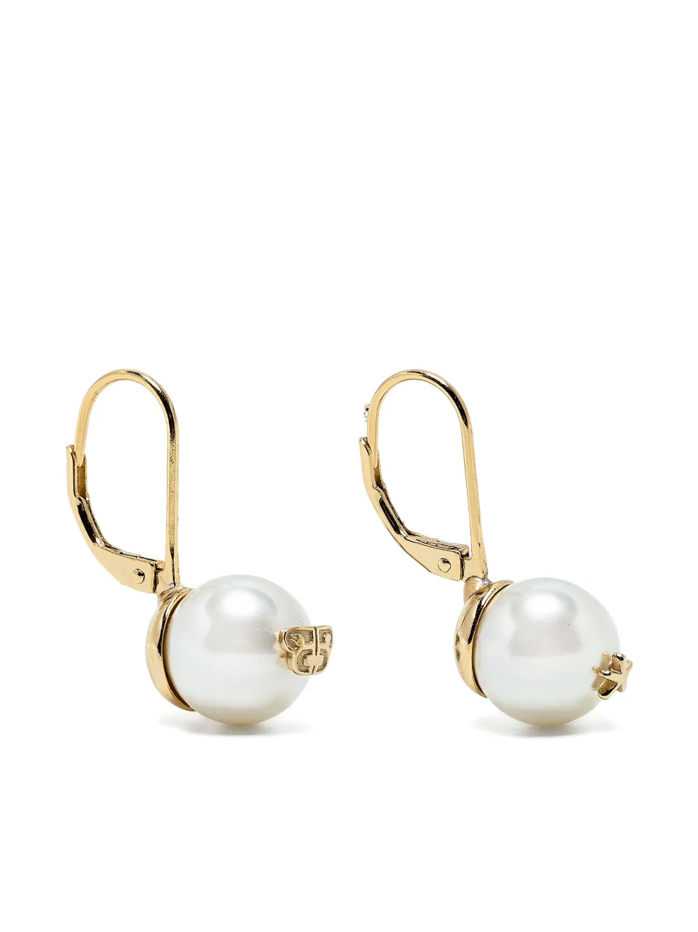 logo pearl earrings