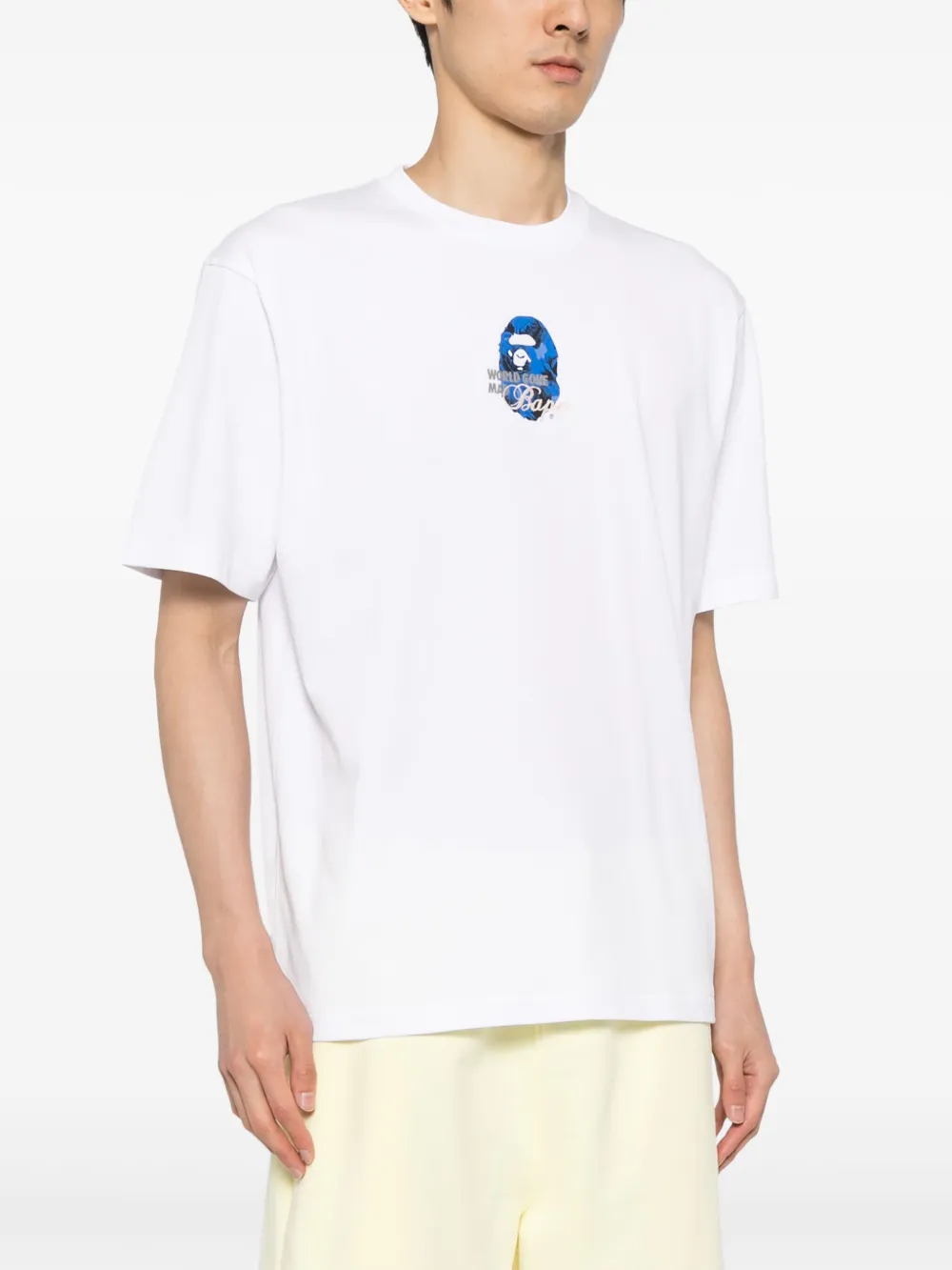 A BATHING APE T-shirt met geborduurd logo Wit