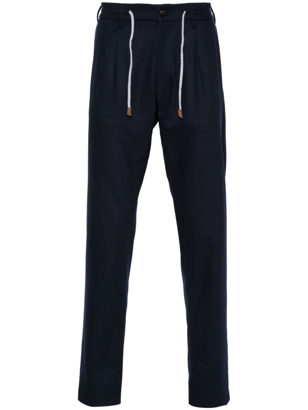 Shop Eleventy Pressed-crease Trousers In Blue