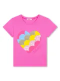 Billieblush sequin-embellished heart motif T-shirt - Pink