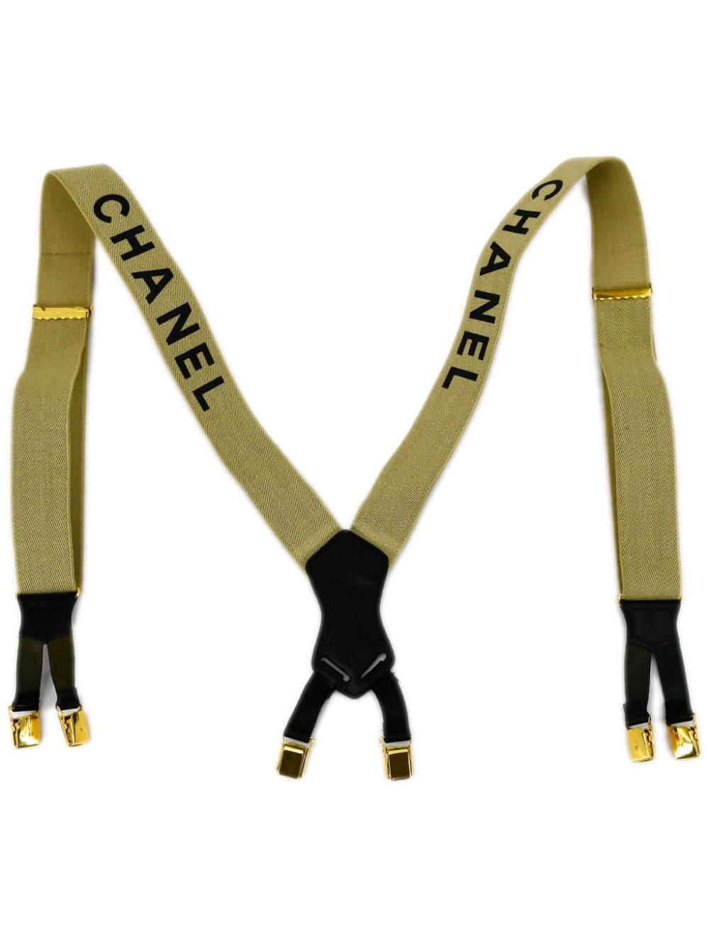 CHANEL 1990-2000s logo-jacquard suspenders Women